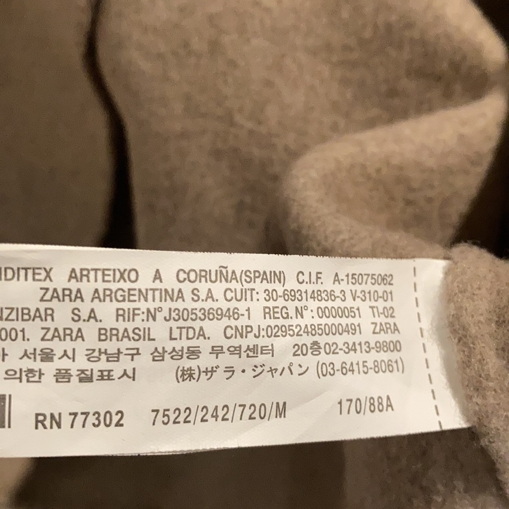 Zara Wool Blend Cape Sleeve Coat Medium - Picture 8 of 9